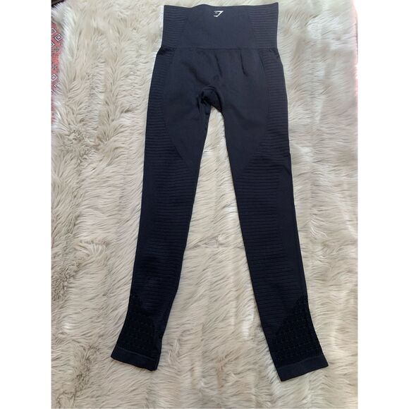 Gymshark Women's Perforated Performance Seamless Leggings Black Size XS - Picture 4 of 10